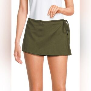 Linen Blend Wrap Shorts